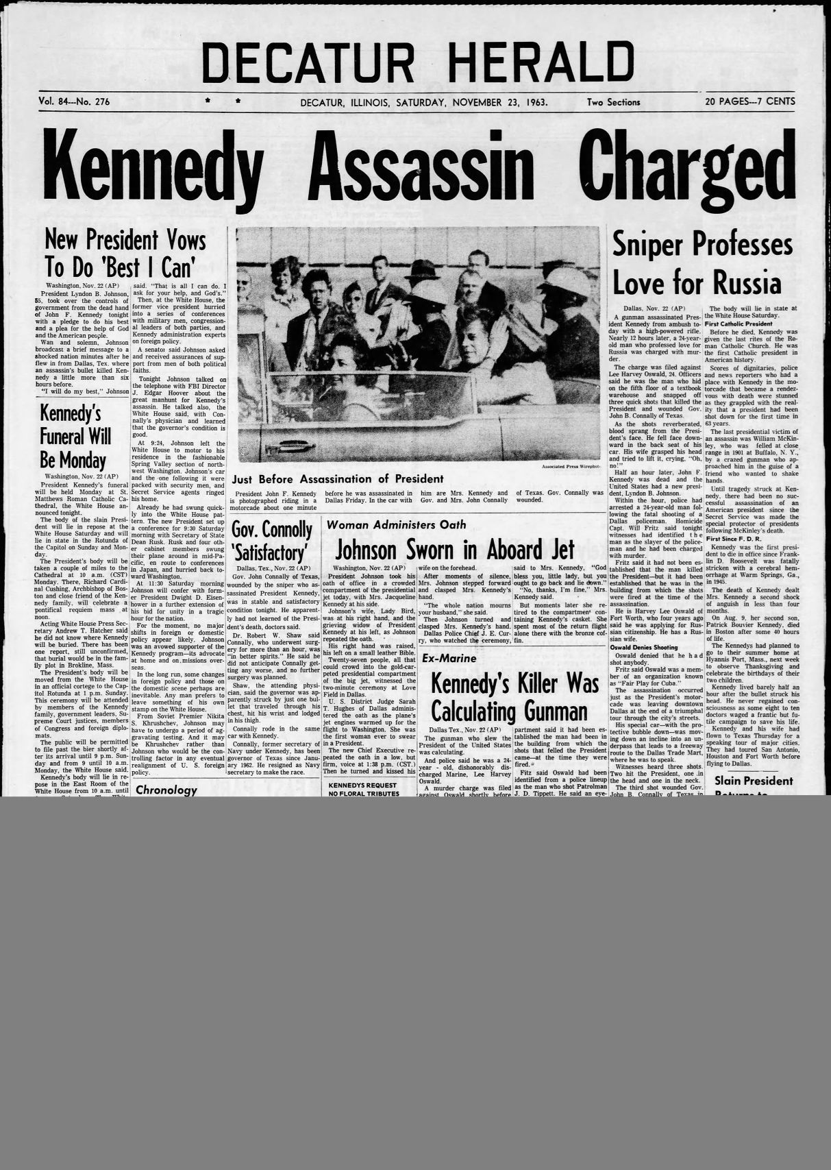 Nov. 23, 1963, The Decatur Herald, A1